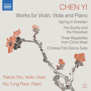 CHEN, Yi: Violin, Viola and Piano Works (Patrick Yim, Kiu Tung Poon)
The four works on this album by the esteemed Chinese-American composer Chen Yi are all premiere recordings, two of which – The Soulful and the Perpetual and Three Bagatelles – she has adapted specifically for violinist/violist Patrick Yim and pianist Kiu Tung Poon for this recording. Admired for bridging Eastern and Western traditions, Chen Yi draws on authentic folk music from the west of China evoking the sound of the bawu and lerong in Three Bagatelles. Originally composed for saxophone and piano The Soulful and the Perpetual is characterised by two opposing movements – the first lyrical; the second a perpetuum mobile. Spring in Dresden is a vivid and energetic work with erhu-inspired sliding tones, while the Chinese Folk Dance Suite is colourful, virtuosic and brilliantly conceived.